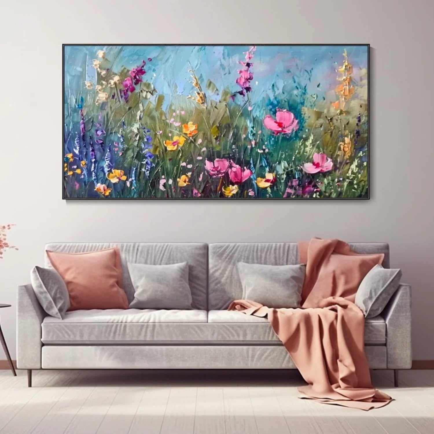 Colorful Flower Abstract Textured Wall Art #FT064