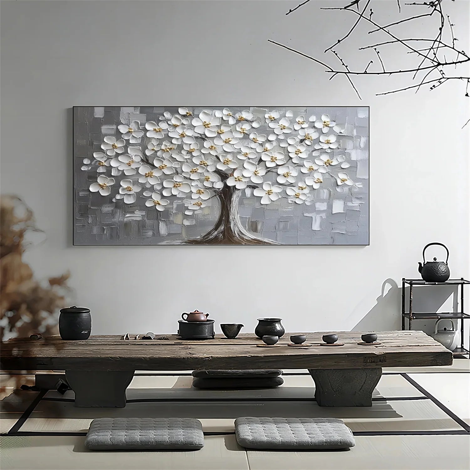 Flower & Tree Abstract_Textured Wall Art #FT171