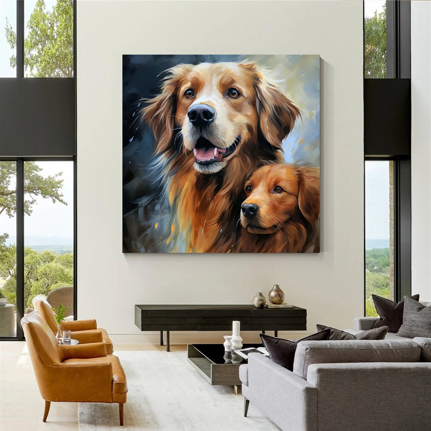 Abstract Animal Dog Wall Art #AM099