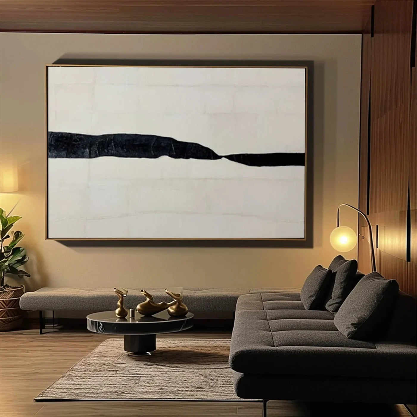 Modern Minimalist Neutral Tone Abstract Oil Painting #JM94