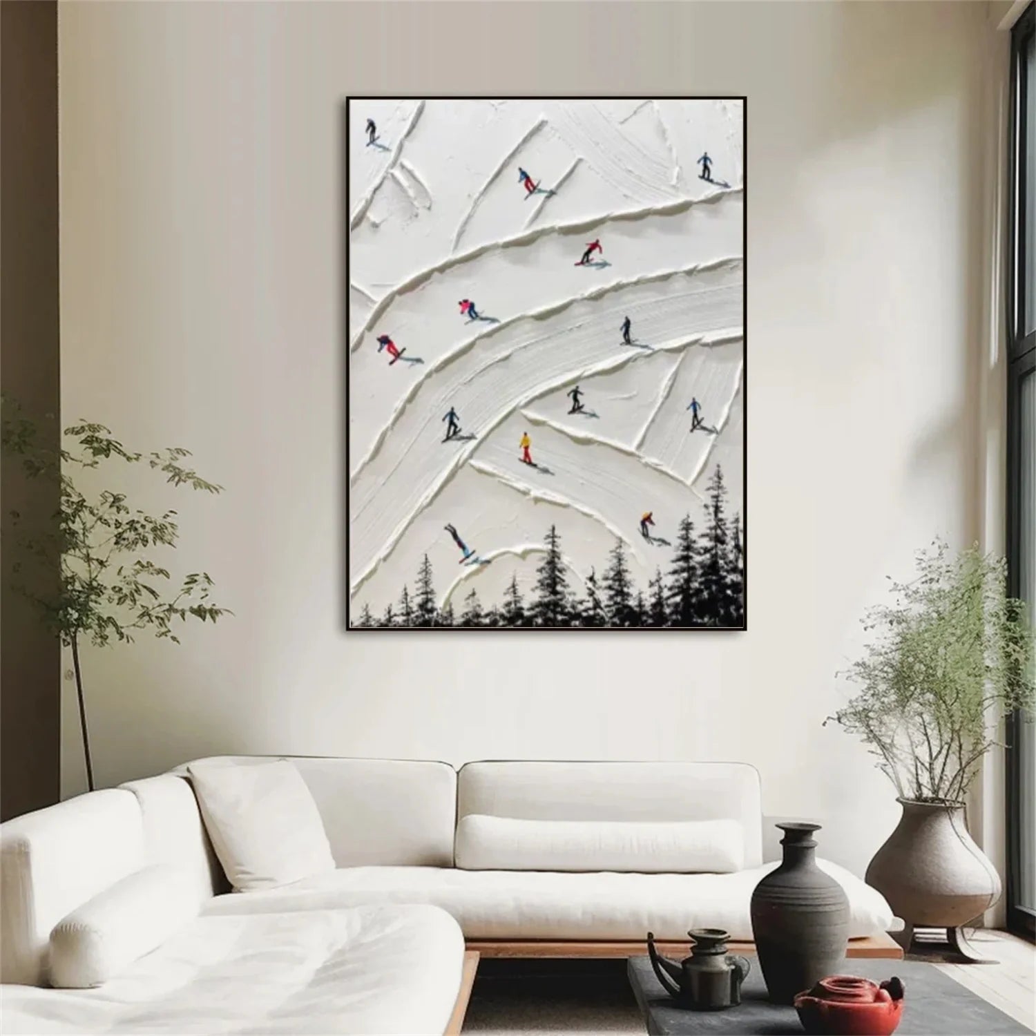 Skiing Sport Textured_Wall Art #AS058