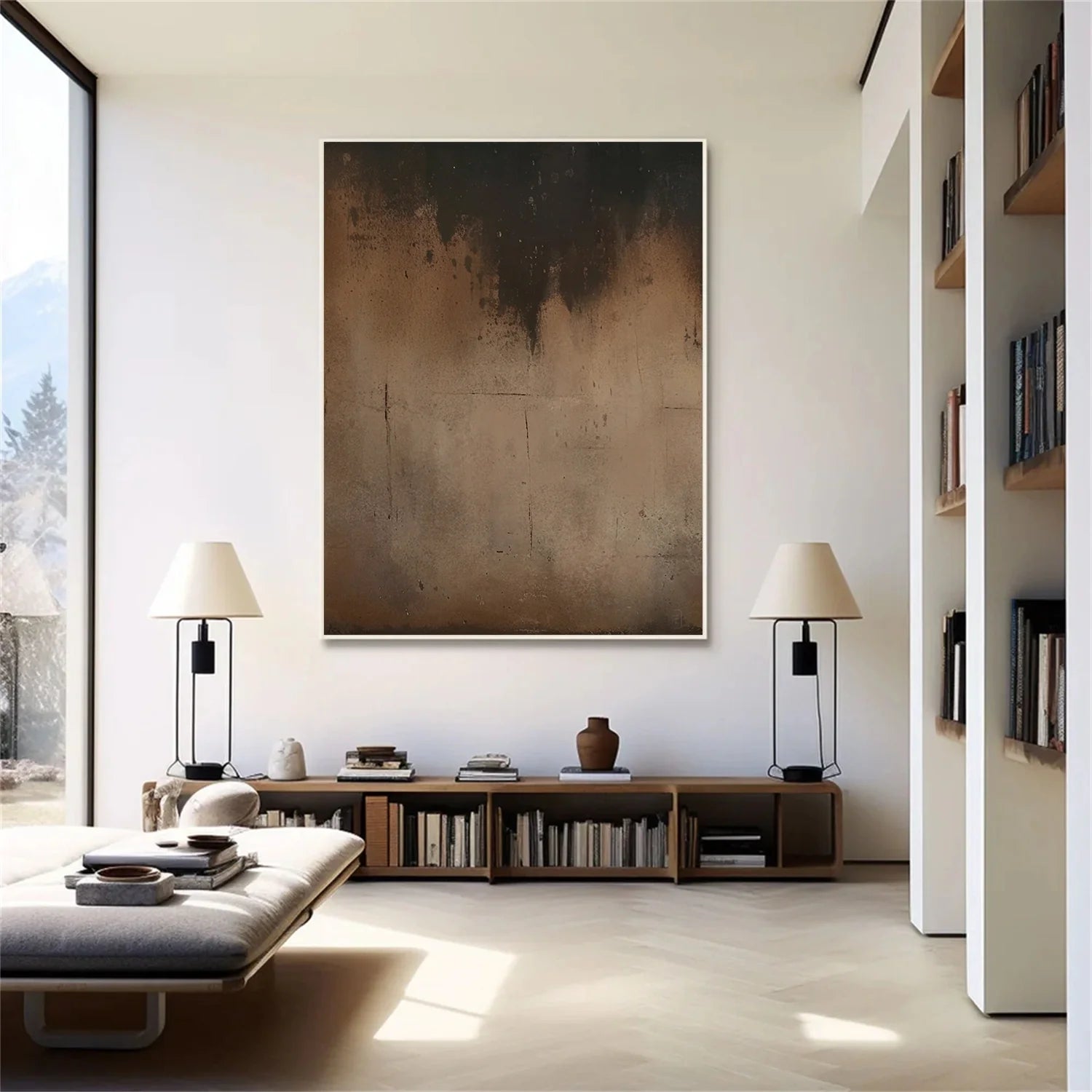 Beige and Brown Abstract Tranquility #WA517