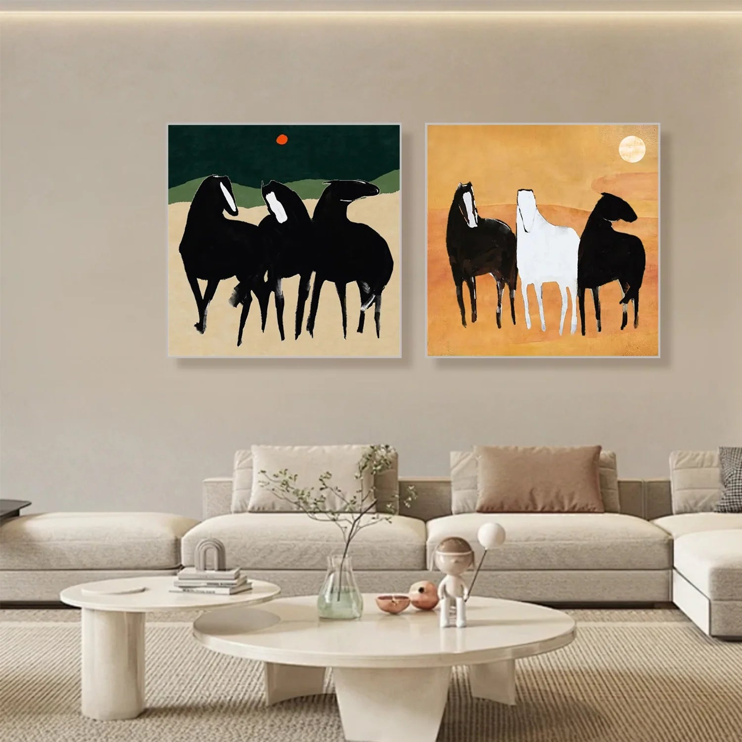 Abstract Animal Wall Art Set of 2 #AM139