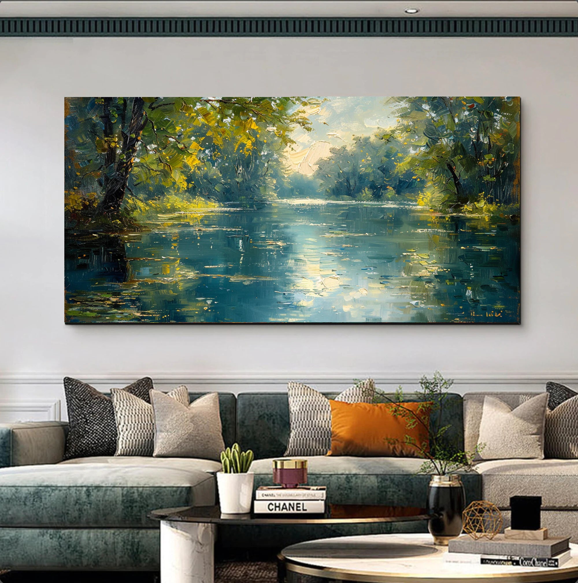 Serene River Landscape Oil Painting #FT580