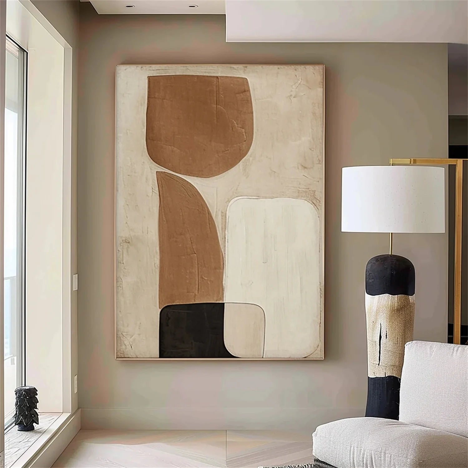 Minimalist Brown & Beige Art #MB015