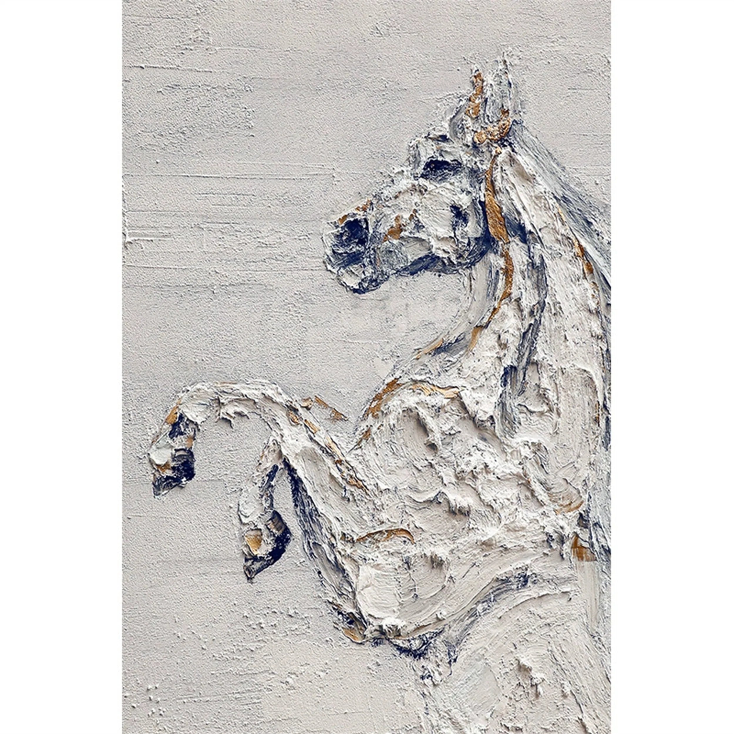 Beige Horse Abstract Animal Wall Art #AM041