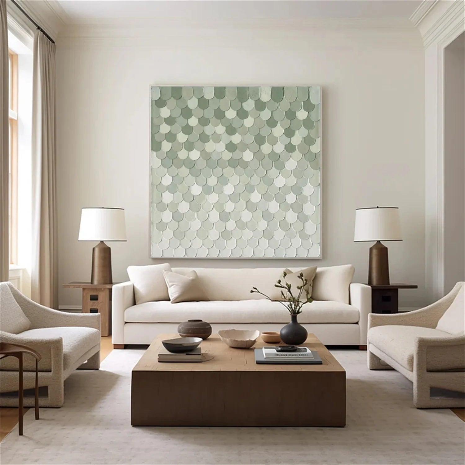 Green Minimalist Textured_Canvas Art #MD271