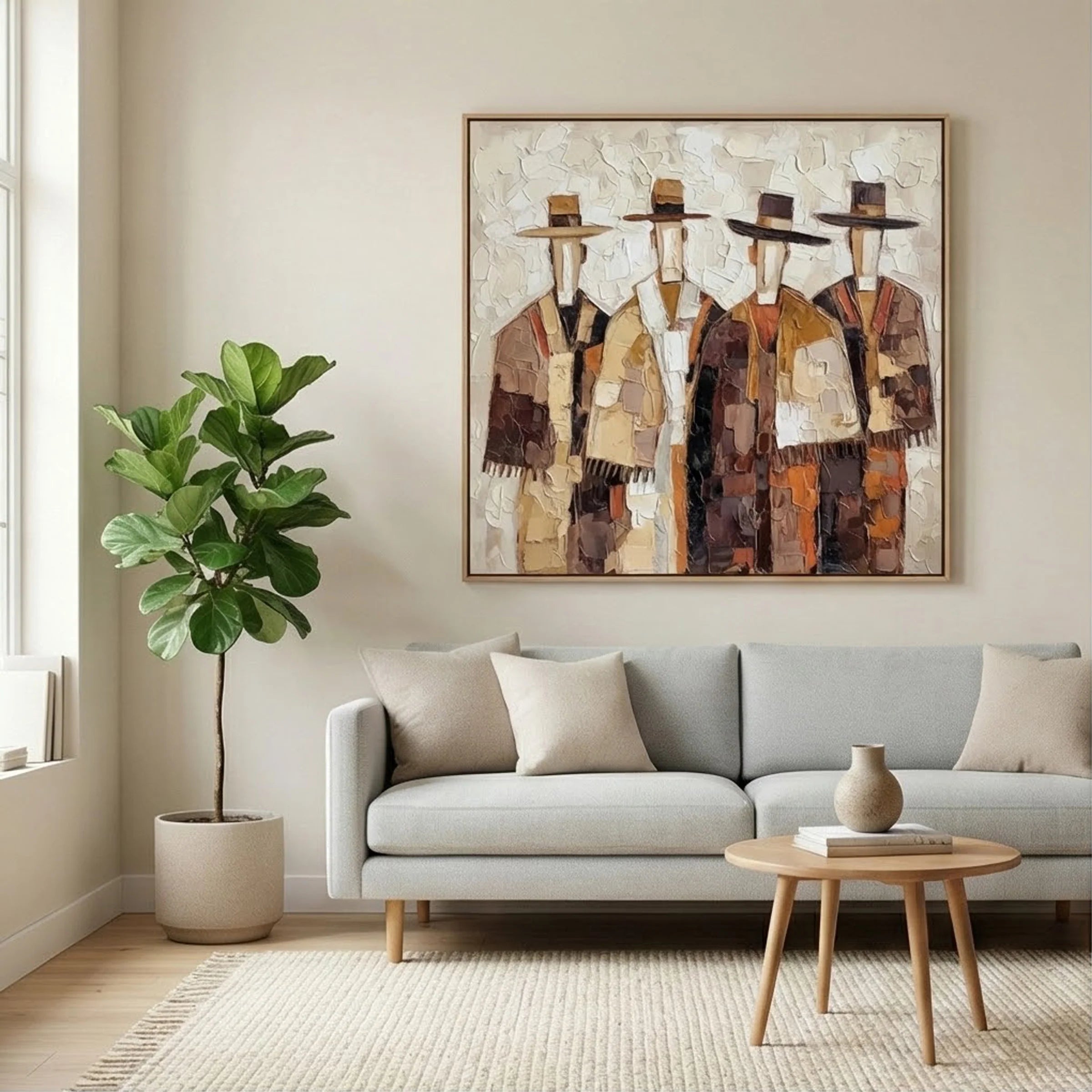 Textured Abstract Figure Art #AB134