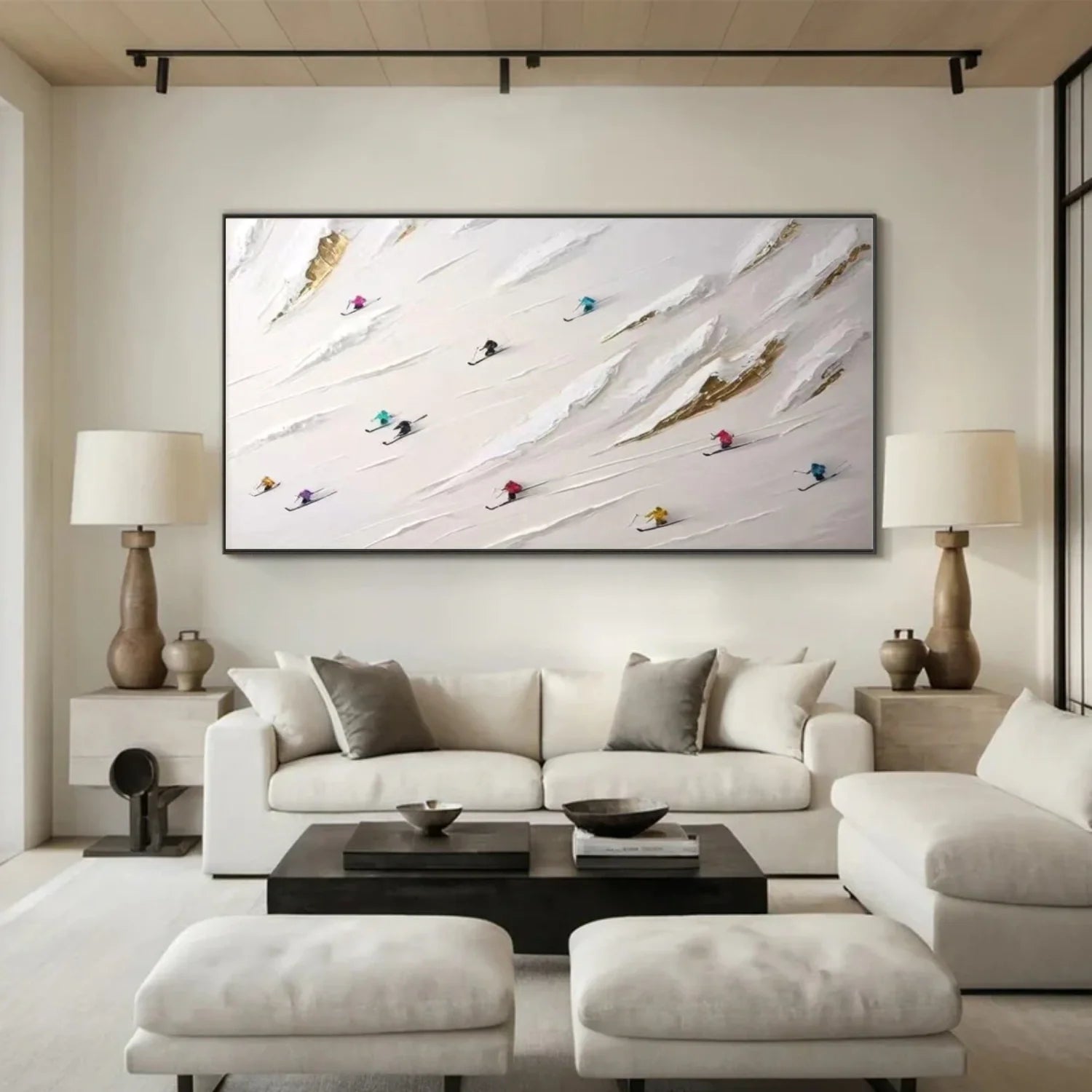 Skiing Sport_Textured Wall Art #AS036