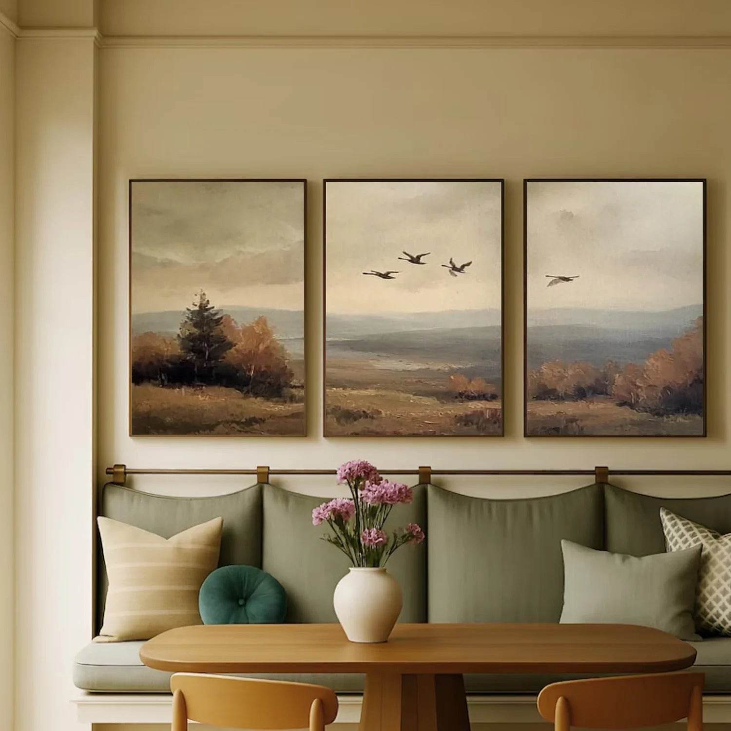 Flower & Tree Abstract Wall Art Set of 3 #FT154