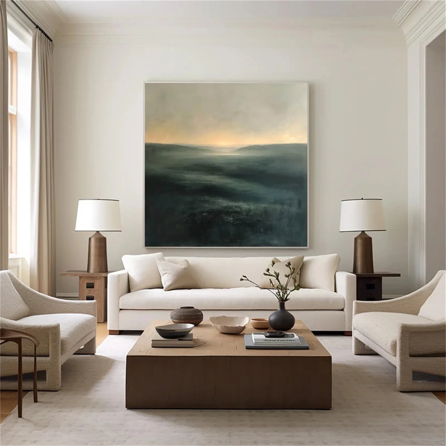 Green Minimalist Canvas Art #GT046