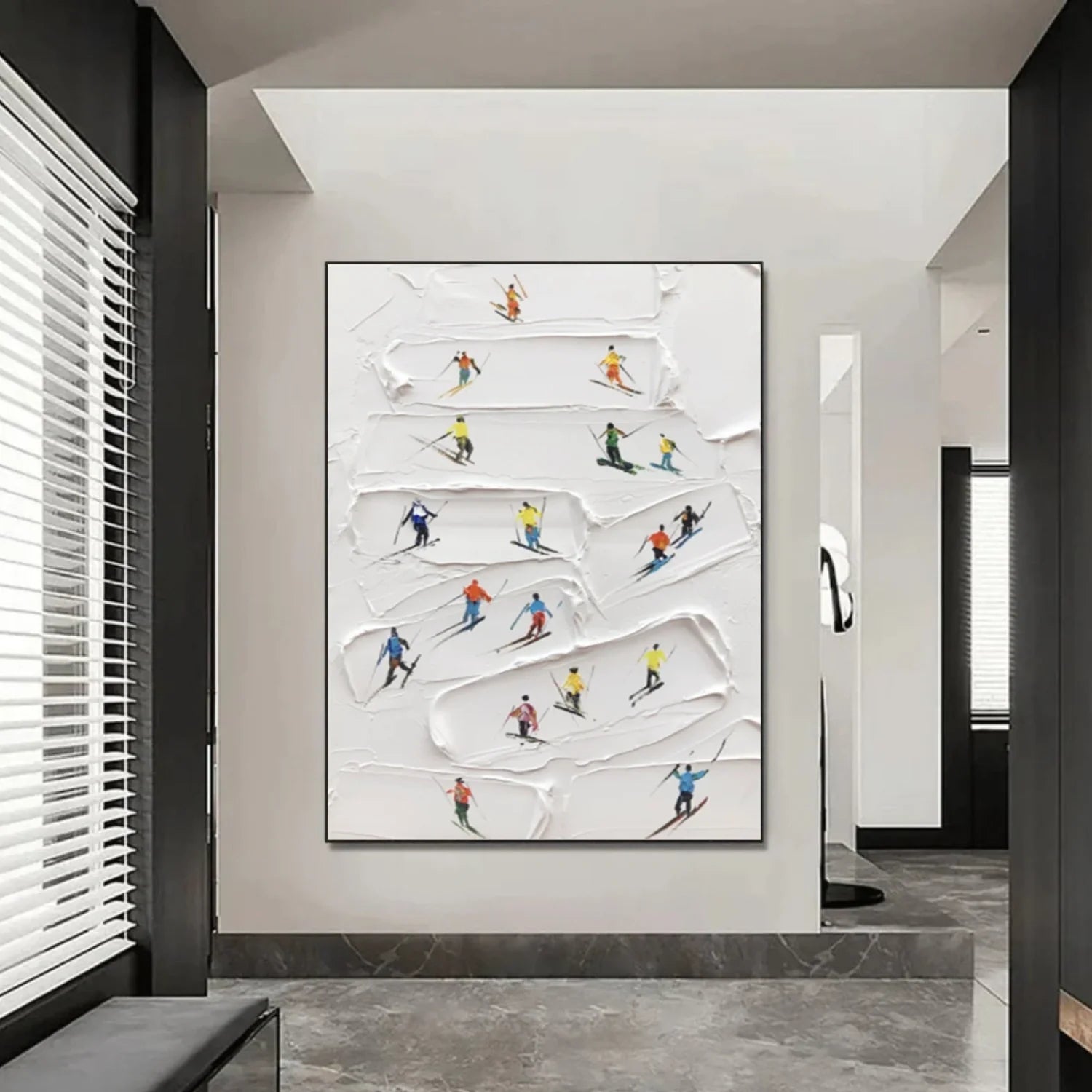 Skiing Sport Textured_Wall Art #AS055