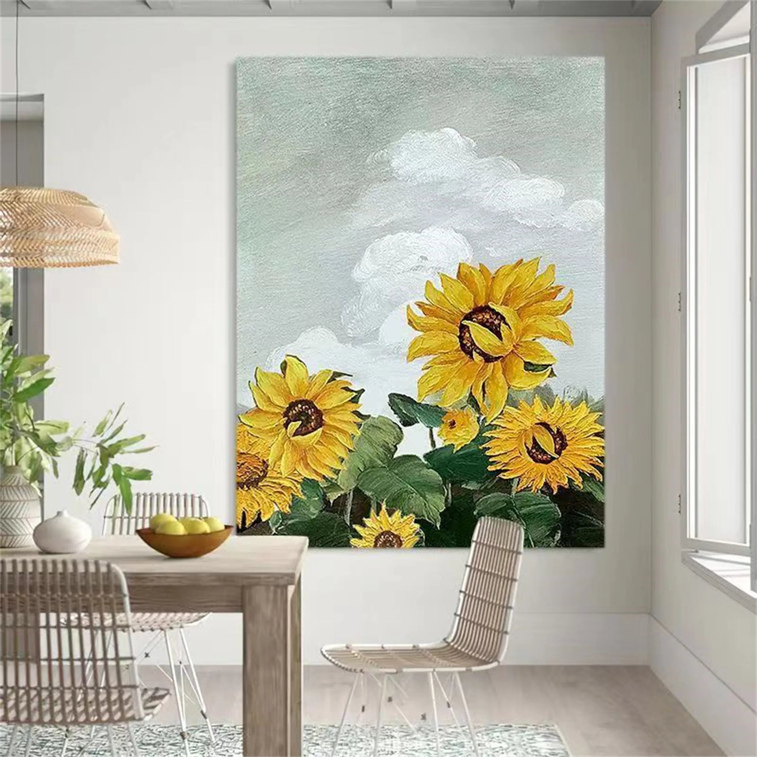 Colorful Flower & Tree Abstract Textured Wall Art #FT010