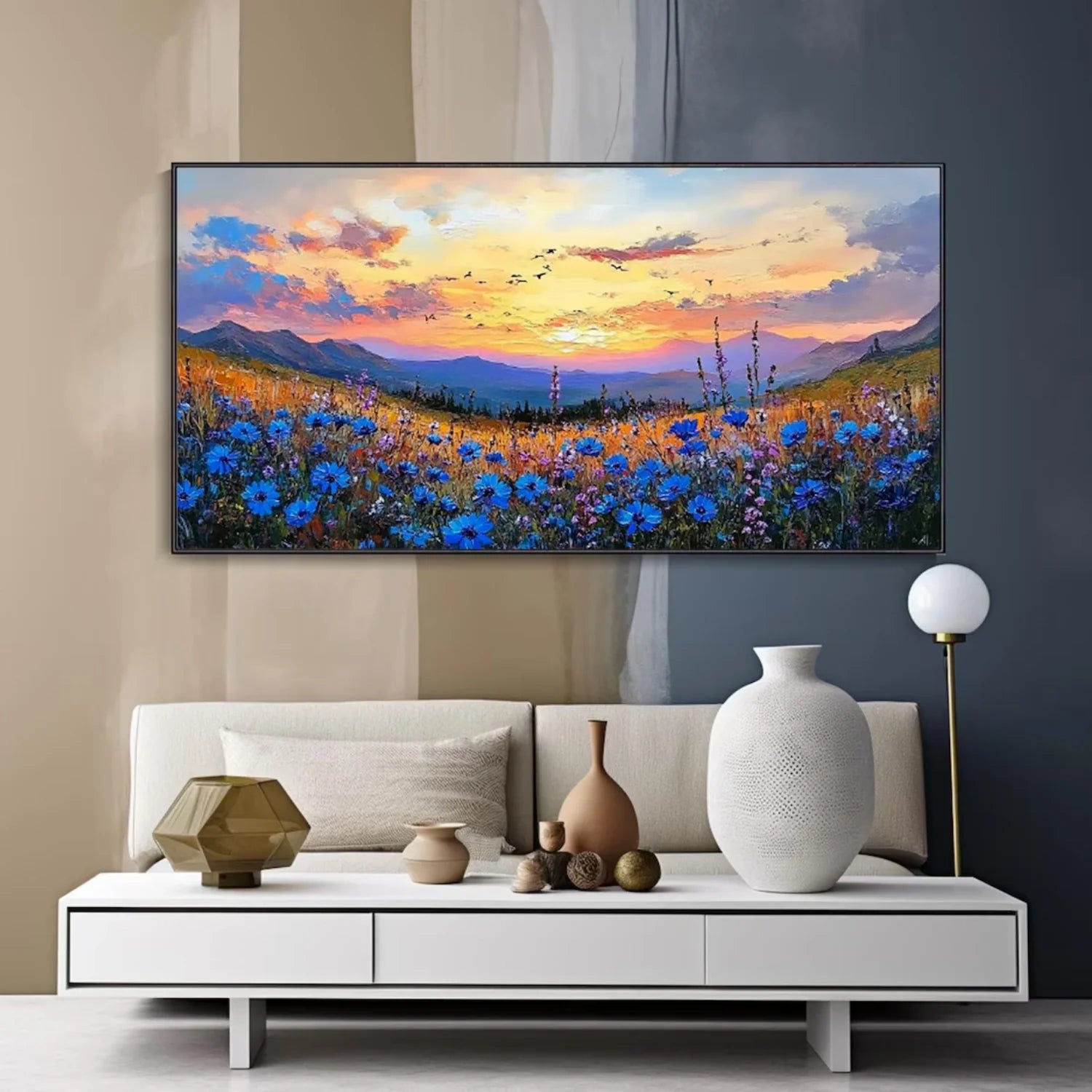 Colorful Flower Abstract Textured Wall Art #FT065