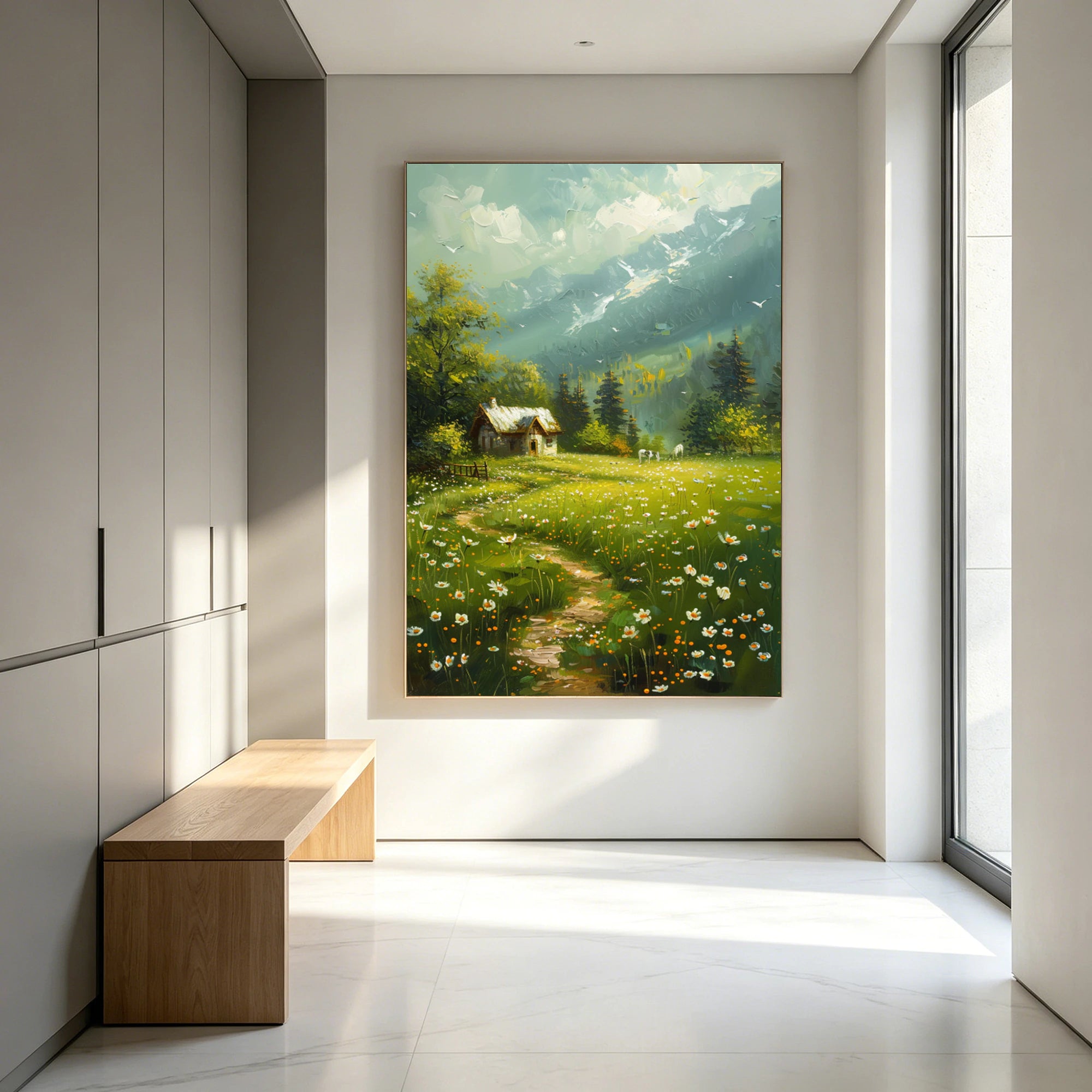 Serene Countryside Cabin Wall Art #FJ679