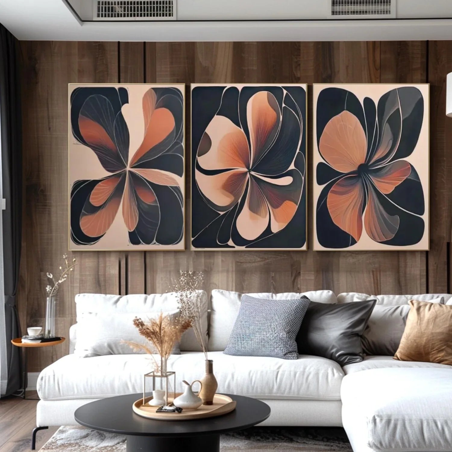 Flower & Tree Abstract_Wall Art Set of 3 #FT153
