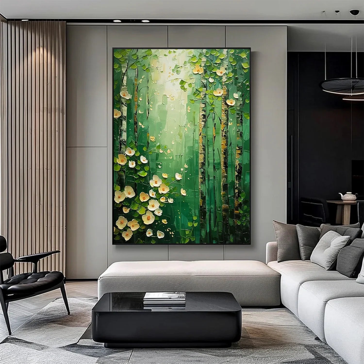 Flower & Tree Abstract Textured Wall Art #FT071