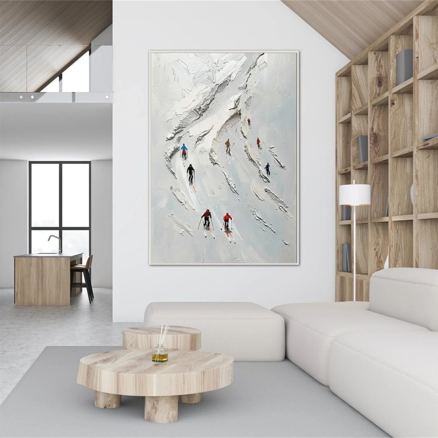 Skiing Sport Textured_Wall Art #AS056