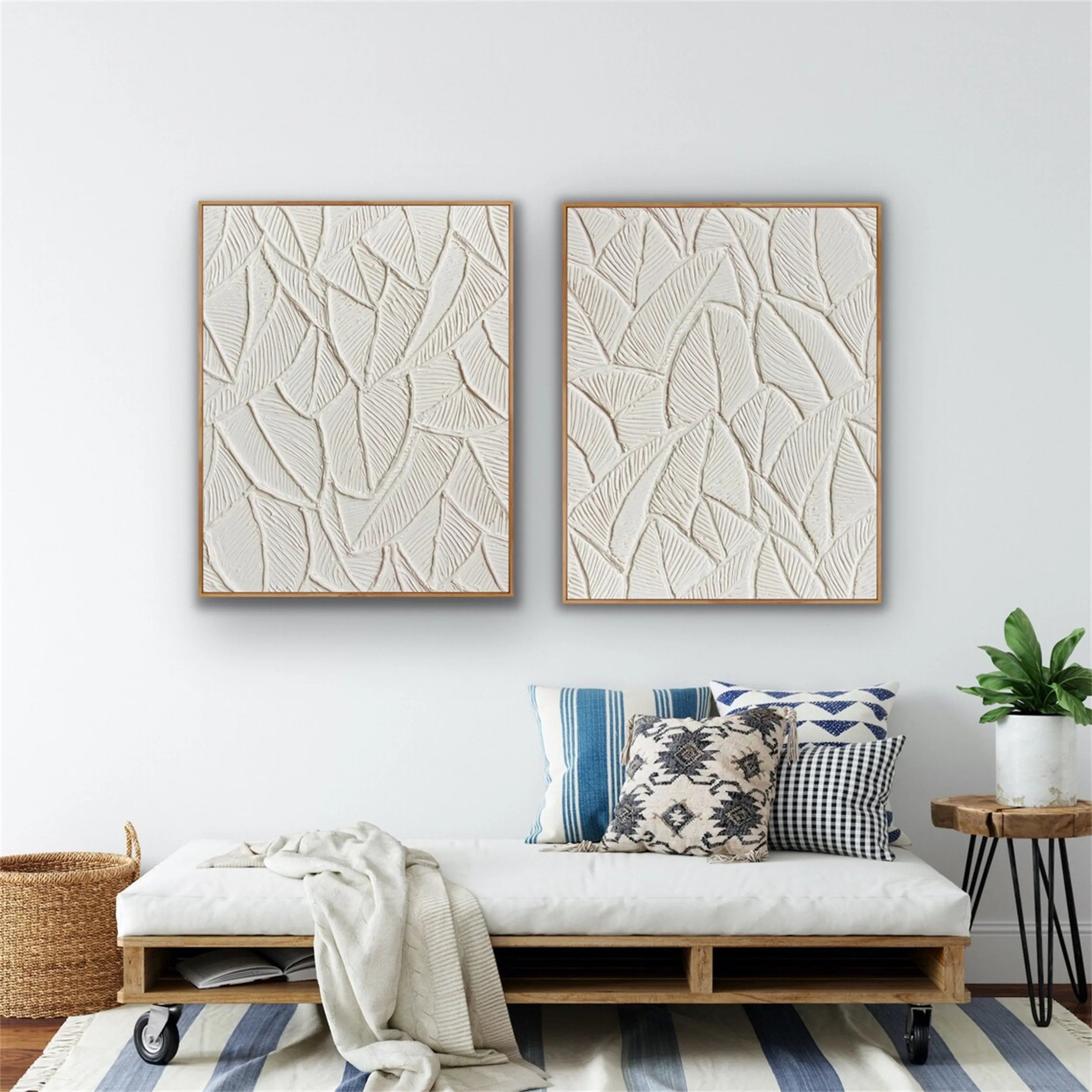Flower & Tree Abstract Textured Wall Art #FT032