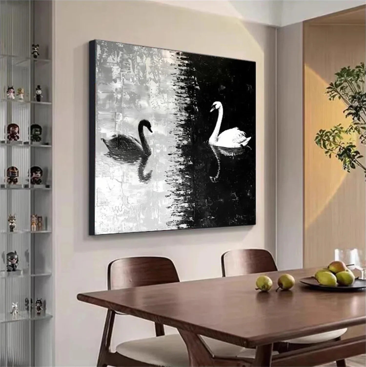 Black and White Abstract Animal Wall Art #AM094