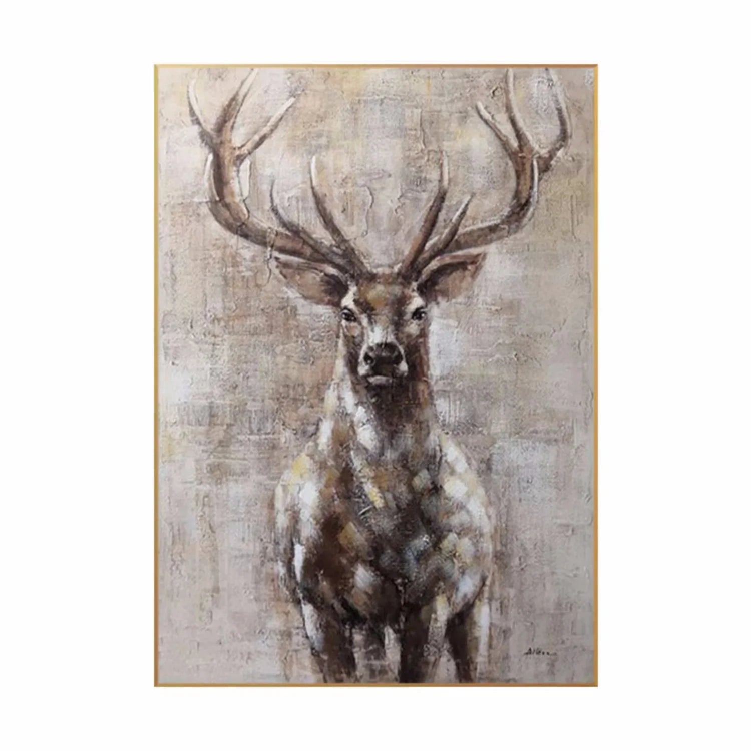 Beige and Brown Abstract Animal Wall Art #AM069