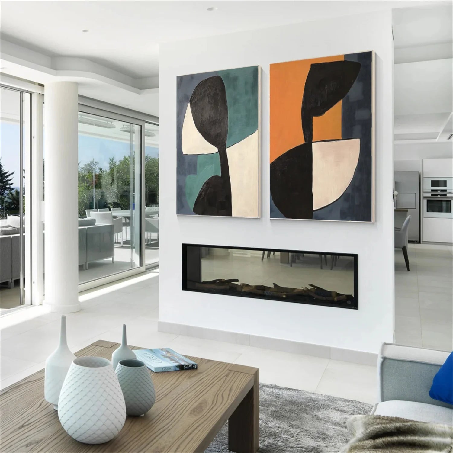 Abstract_Canvas Art Set of 2 #WA731