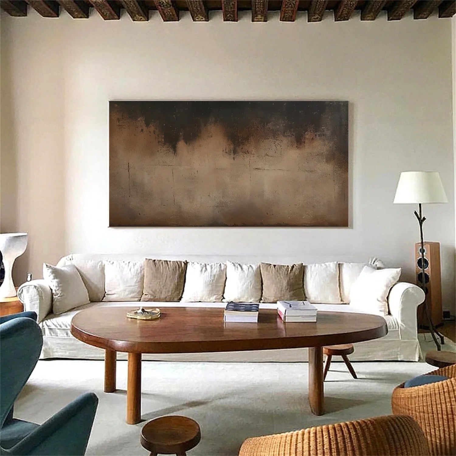 Beige and Brown Abstract Tranquility #WA522