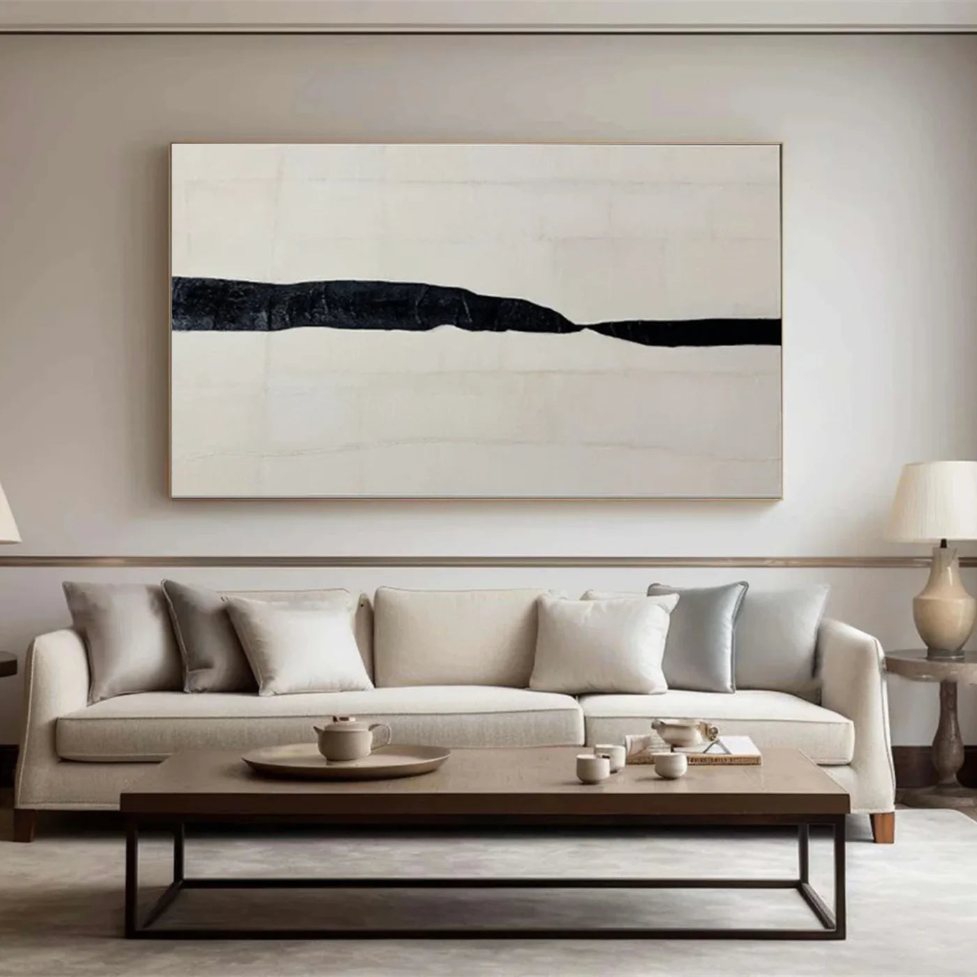 Modern Minimalist Neutral Tone Abstract Oil Painting #JM94