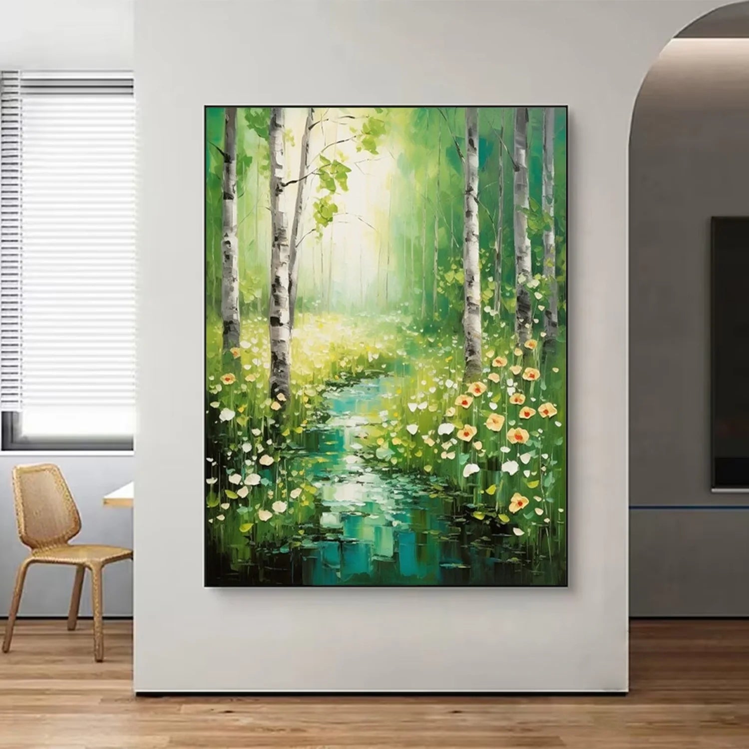 Flower & Tree Abstract Textured Wall Art #FT075