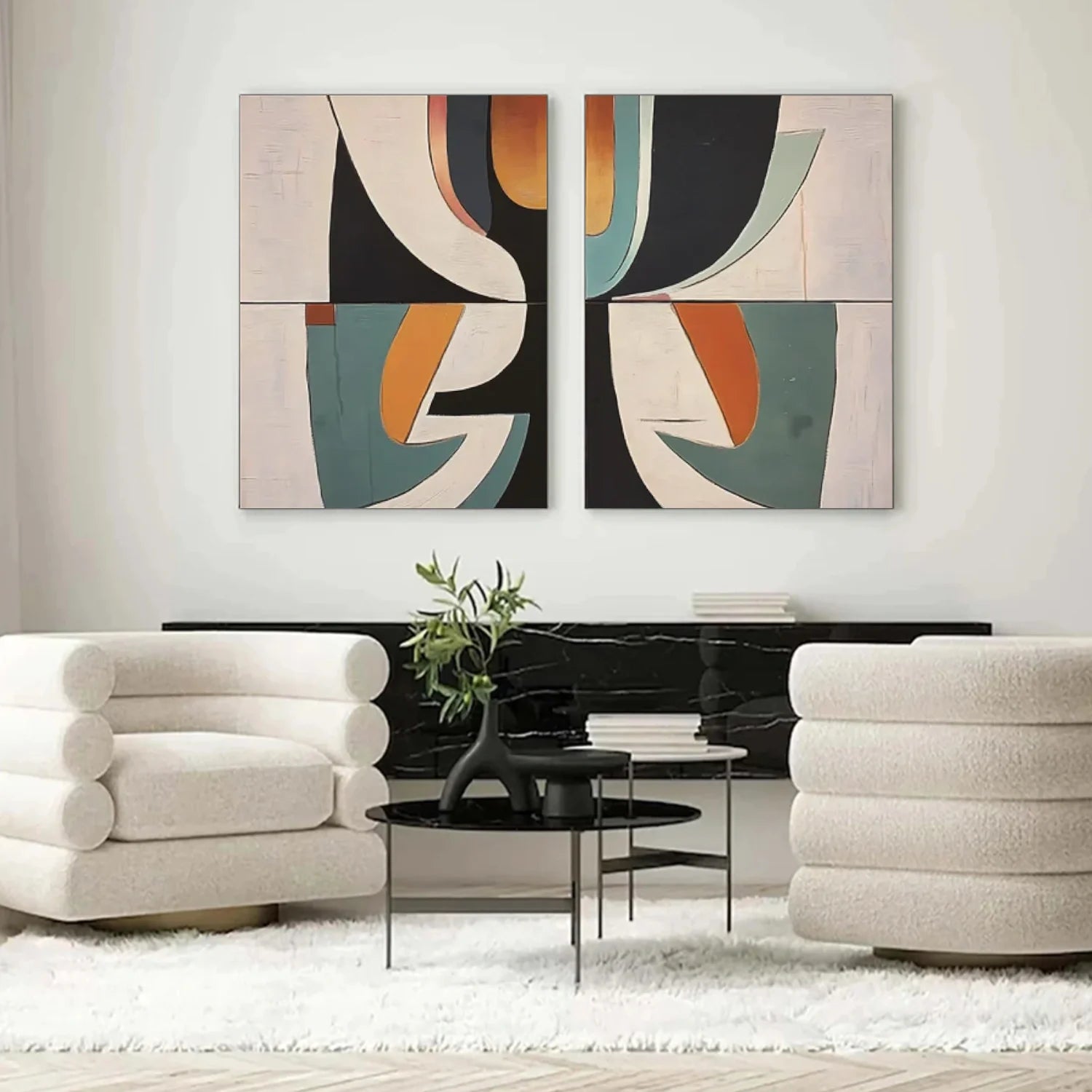 Abstract_Canvas Art Set of 2 #WA729