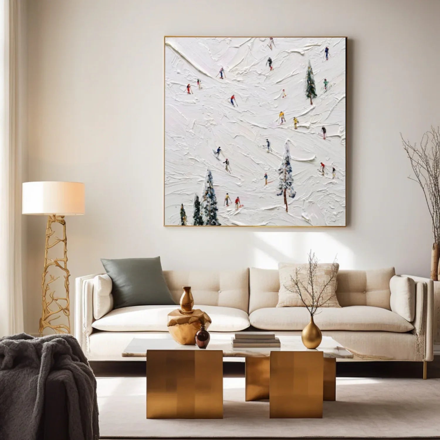 Skiing Sport Textured_Wall Art #AS038