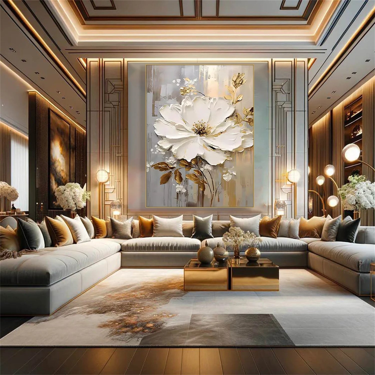 Flower & Tree Abstract Textured Wall Art #FT044