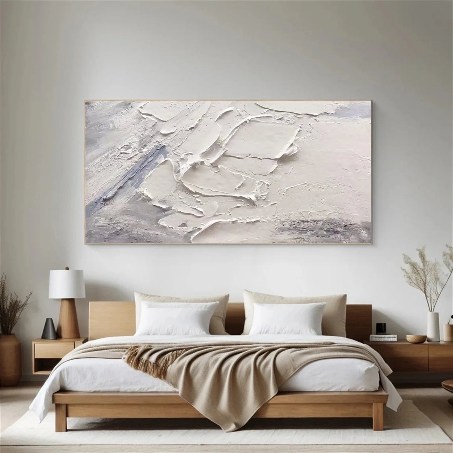 White Minimalistic Textured Art #MD232