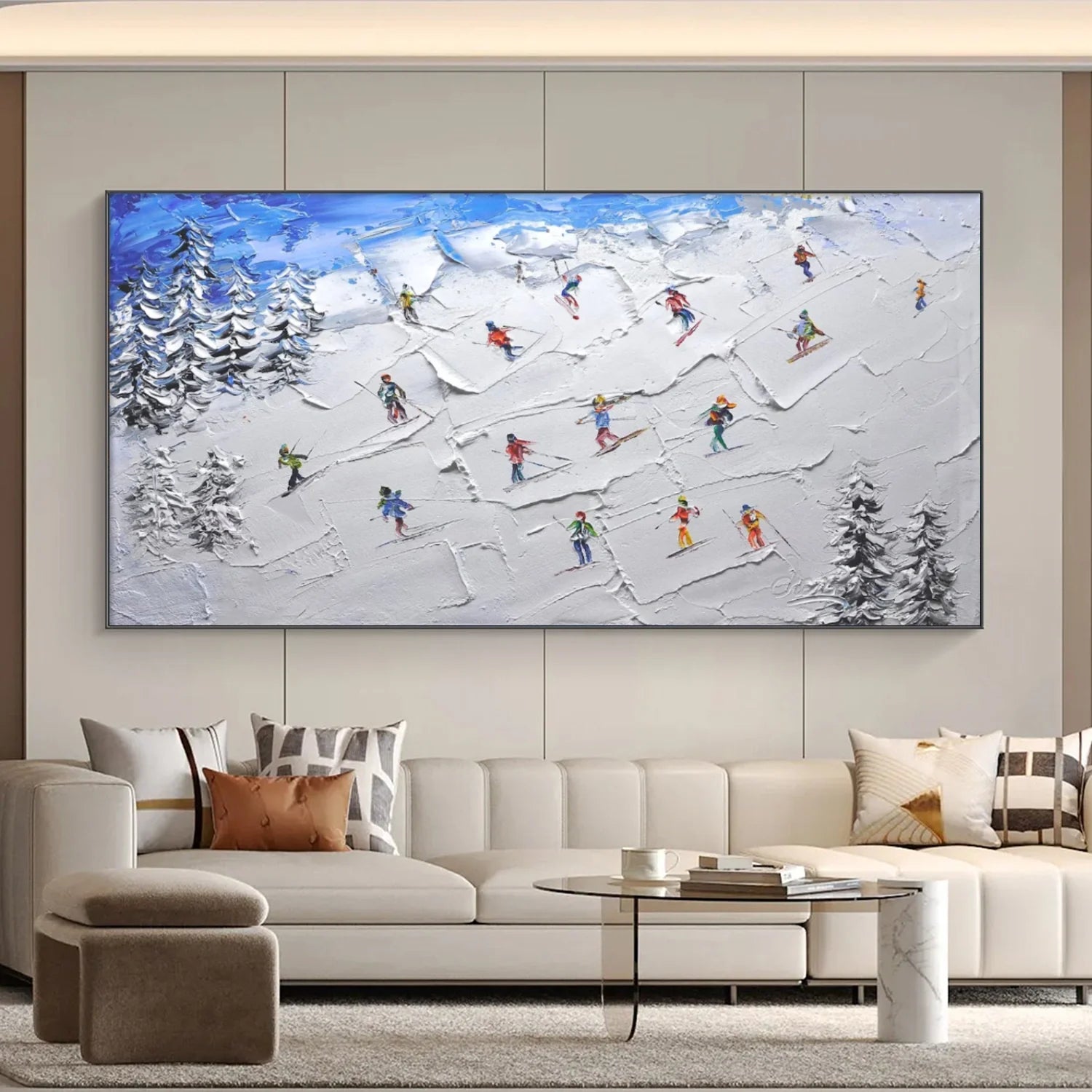 Skiing Sport_Textured Wall Art #AS048