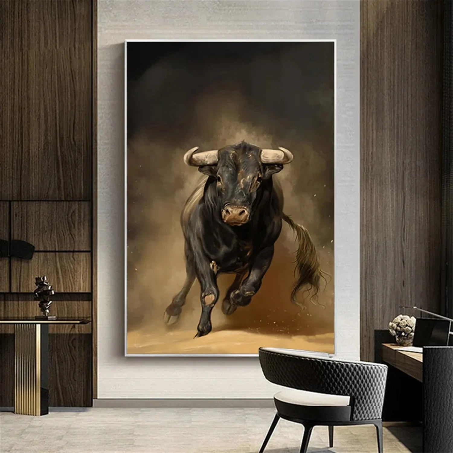 Black and Brown Abstract Animal Wall Art #AM057