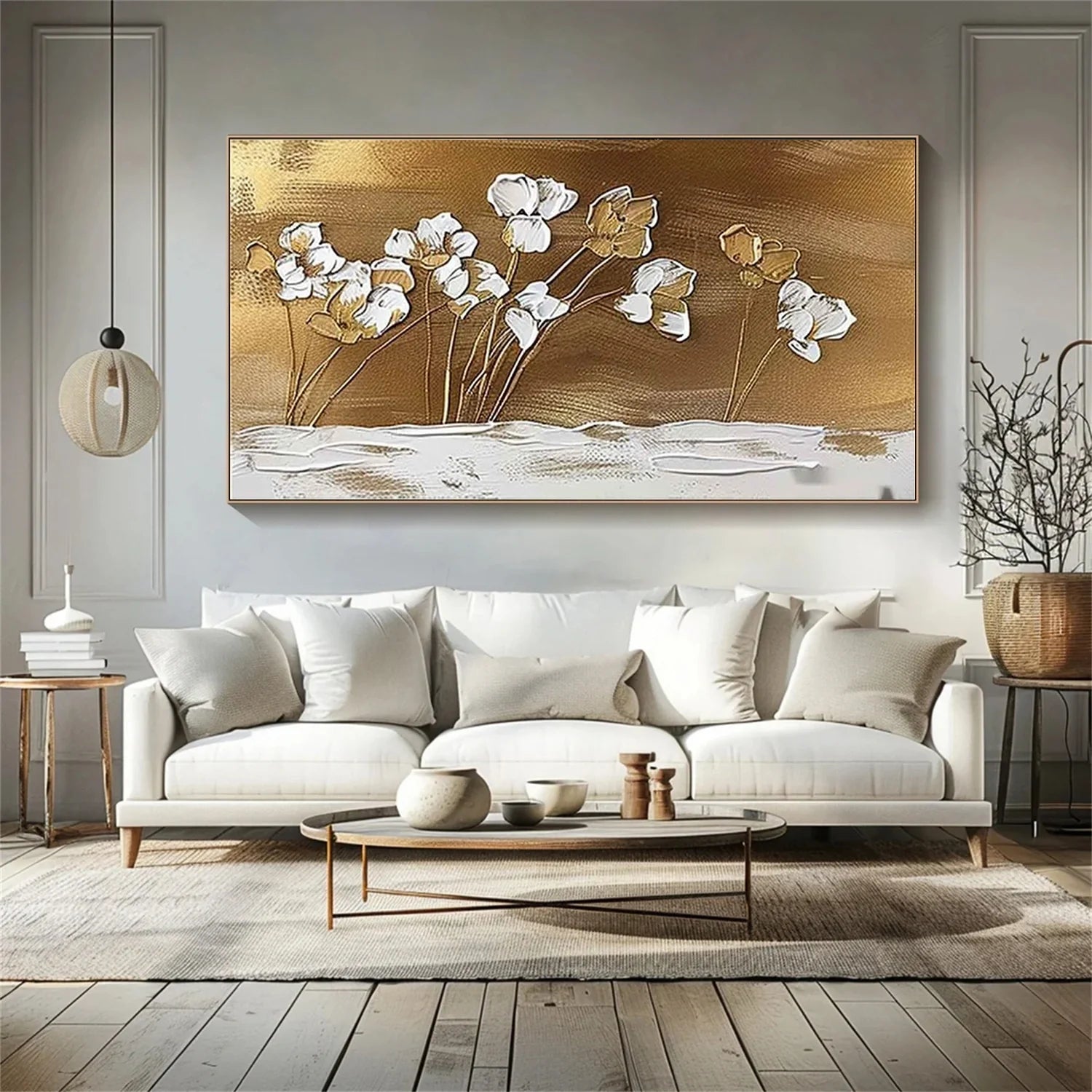 Flower & Tree Abstract Textured Wall Art #FT047