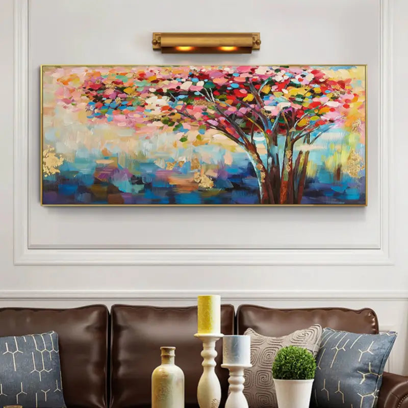 Colorful Flower & Tree Abstract Wall Art #FT001