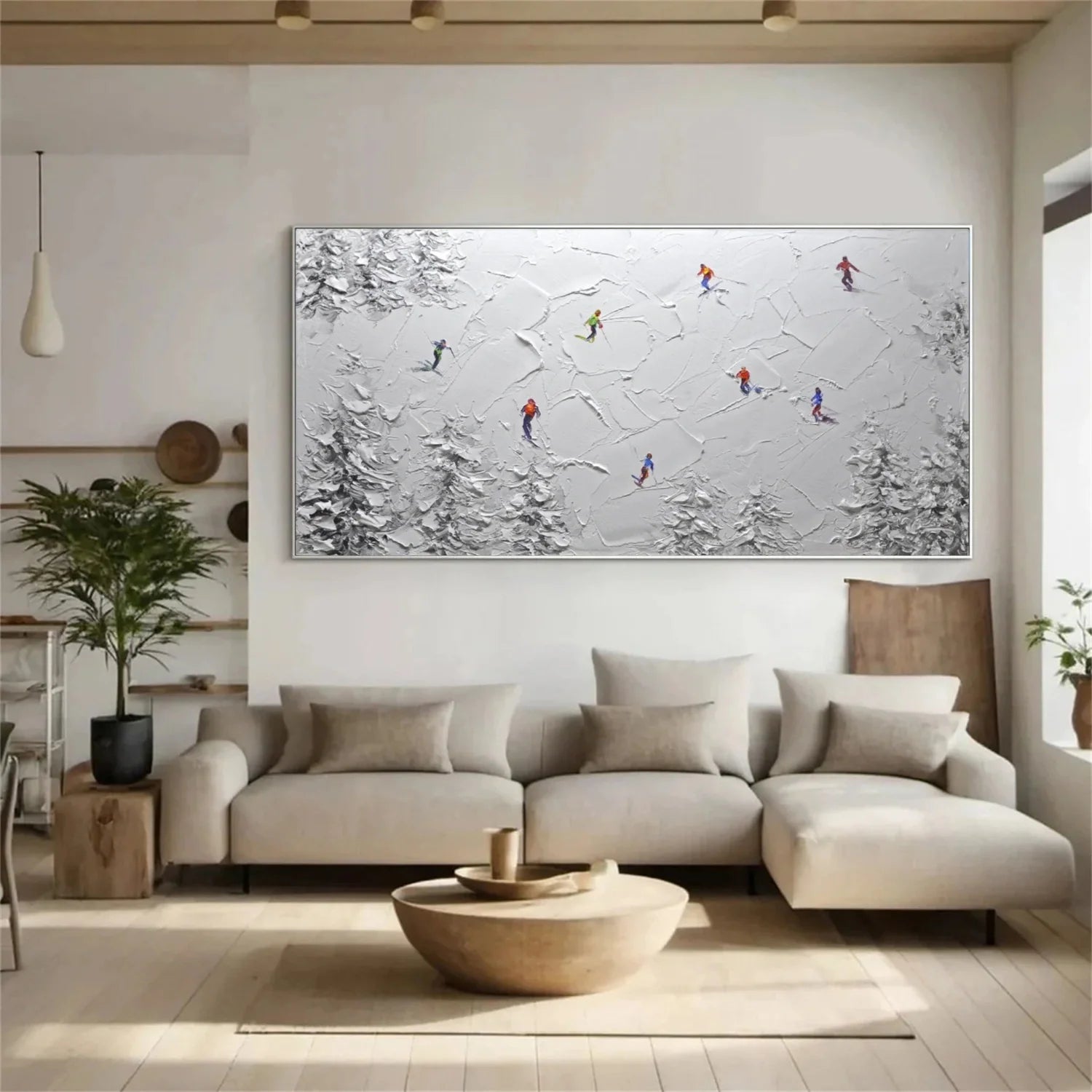 Skiing Sport_Textured Wall Art #AS047