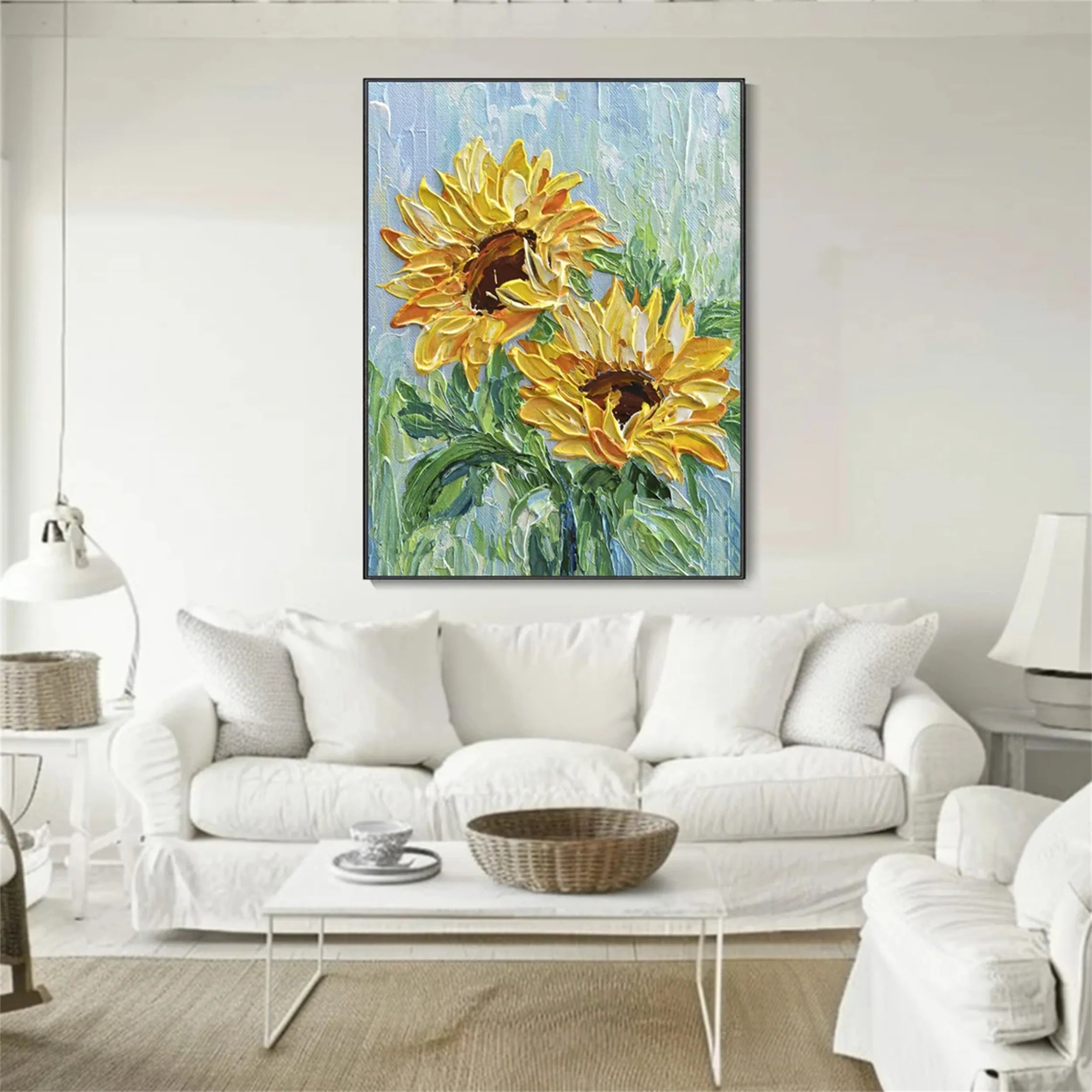 Colorful Flower & Tree Abstract Textured Wall Art #FT034