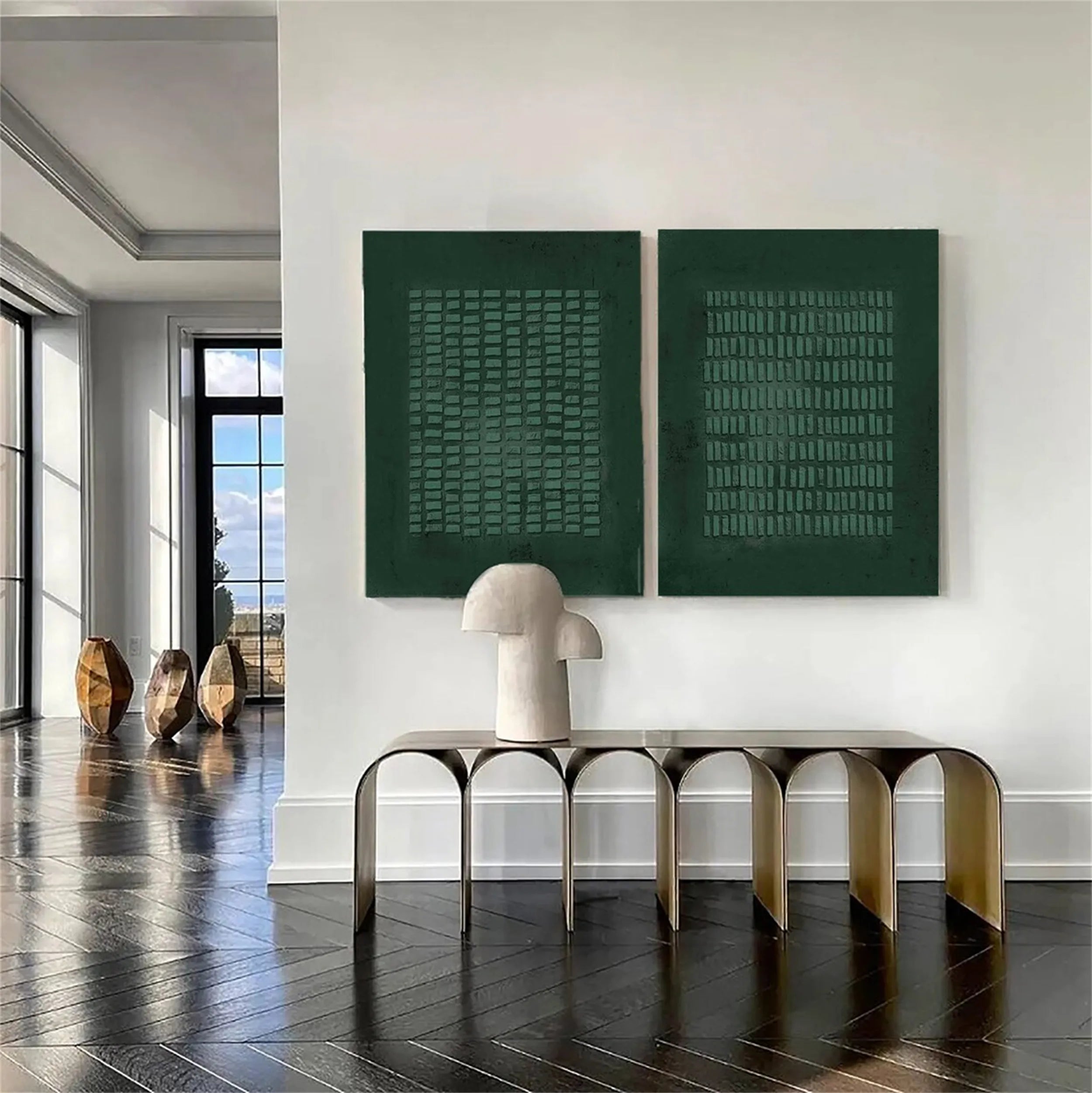 Green Texture Art Set of 2 #GT008