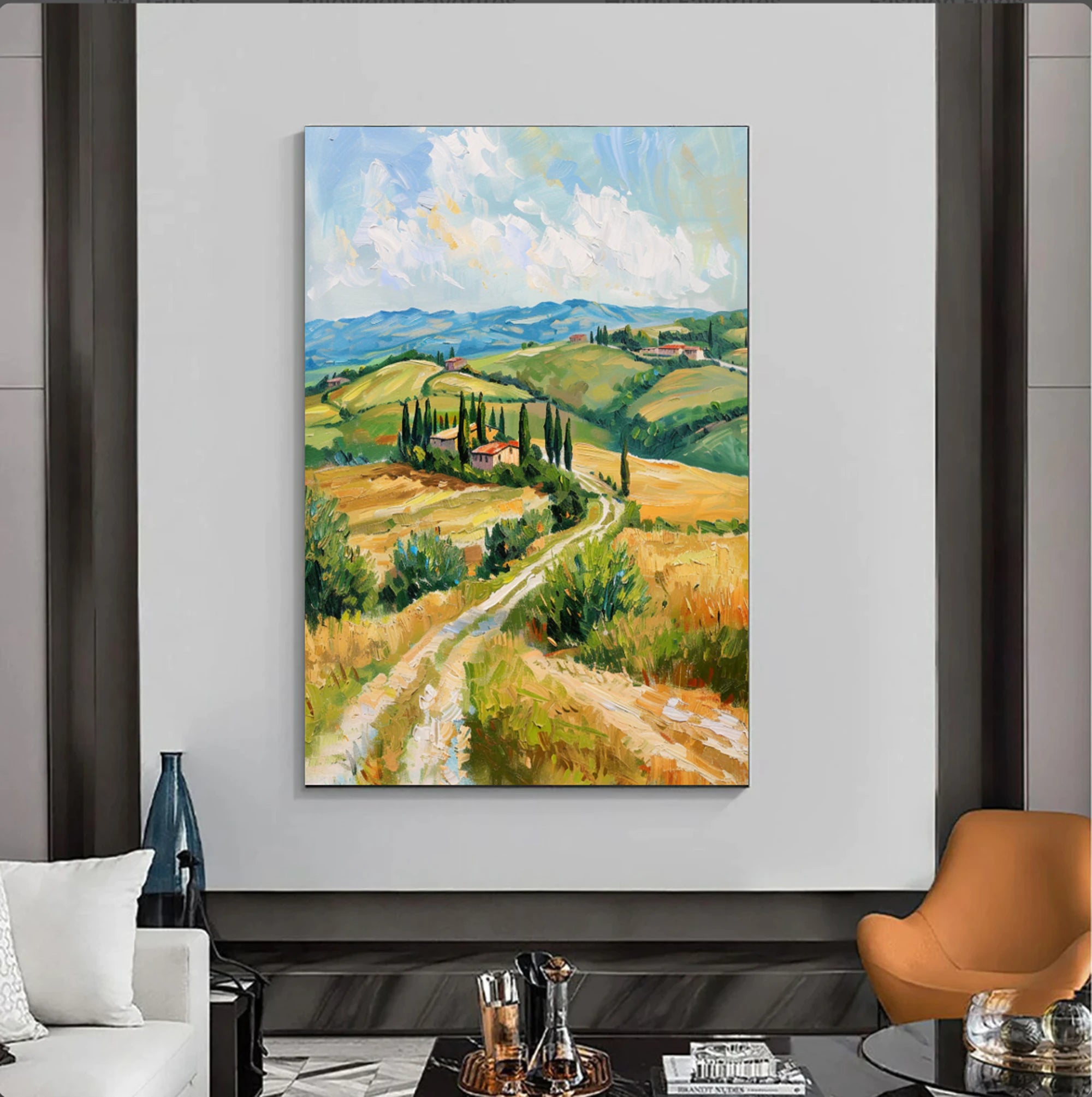 Tuscan Countryside Landscape Oil Painting #FJ670