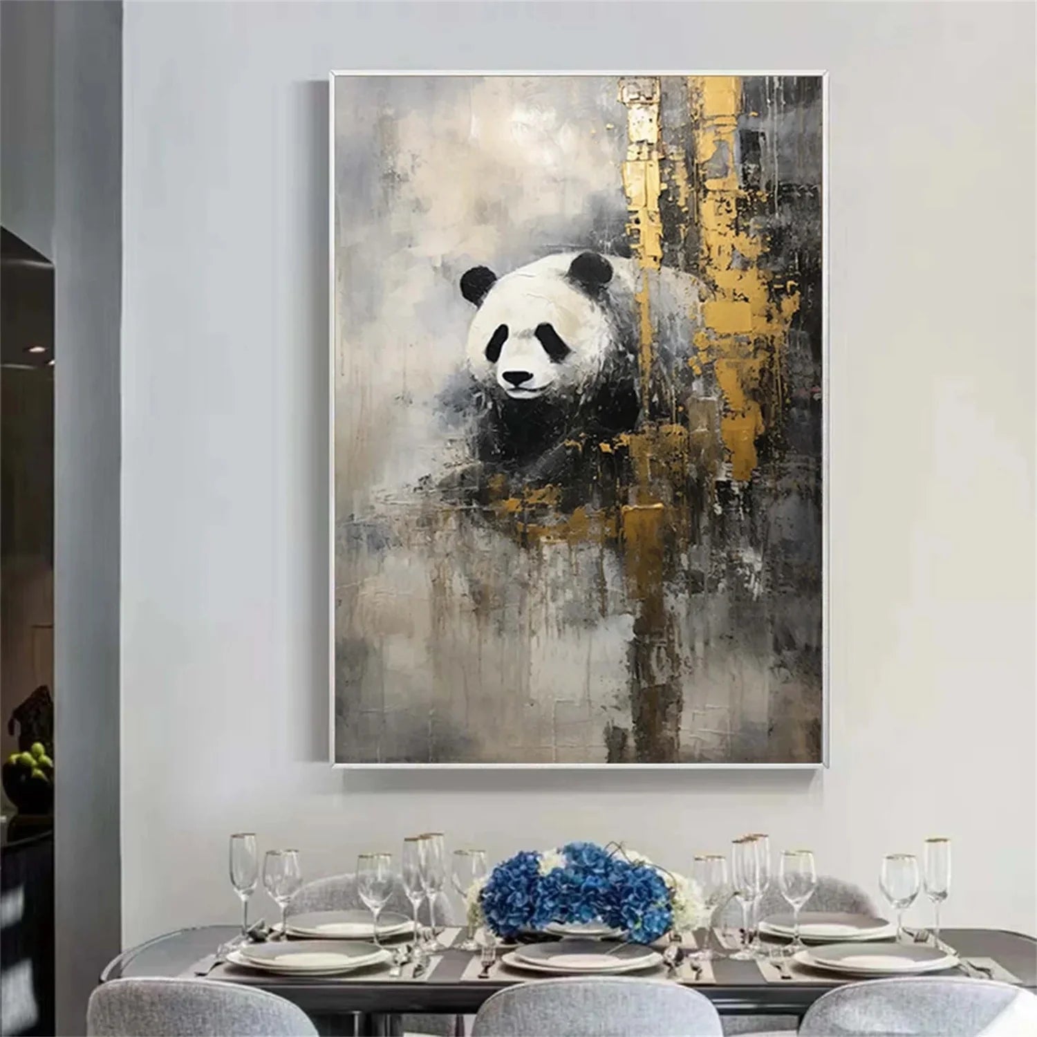 Black and White Abstract Animal Wall Art #AM065