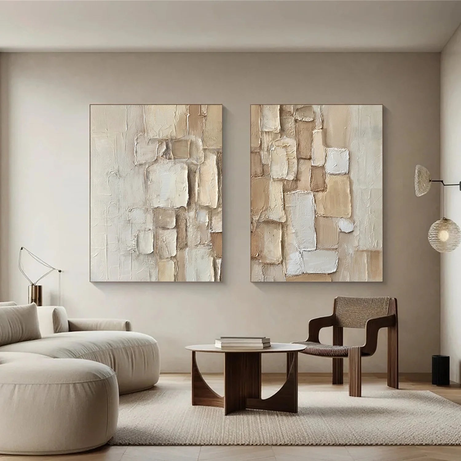 Abstract_Textured Canvas Art Set of 2 #WA824