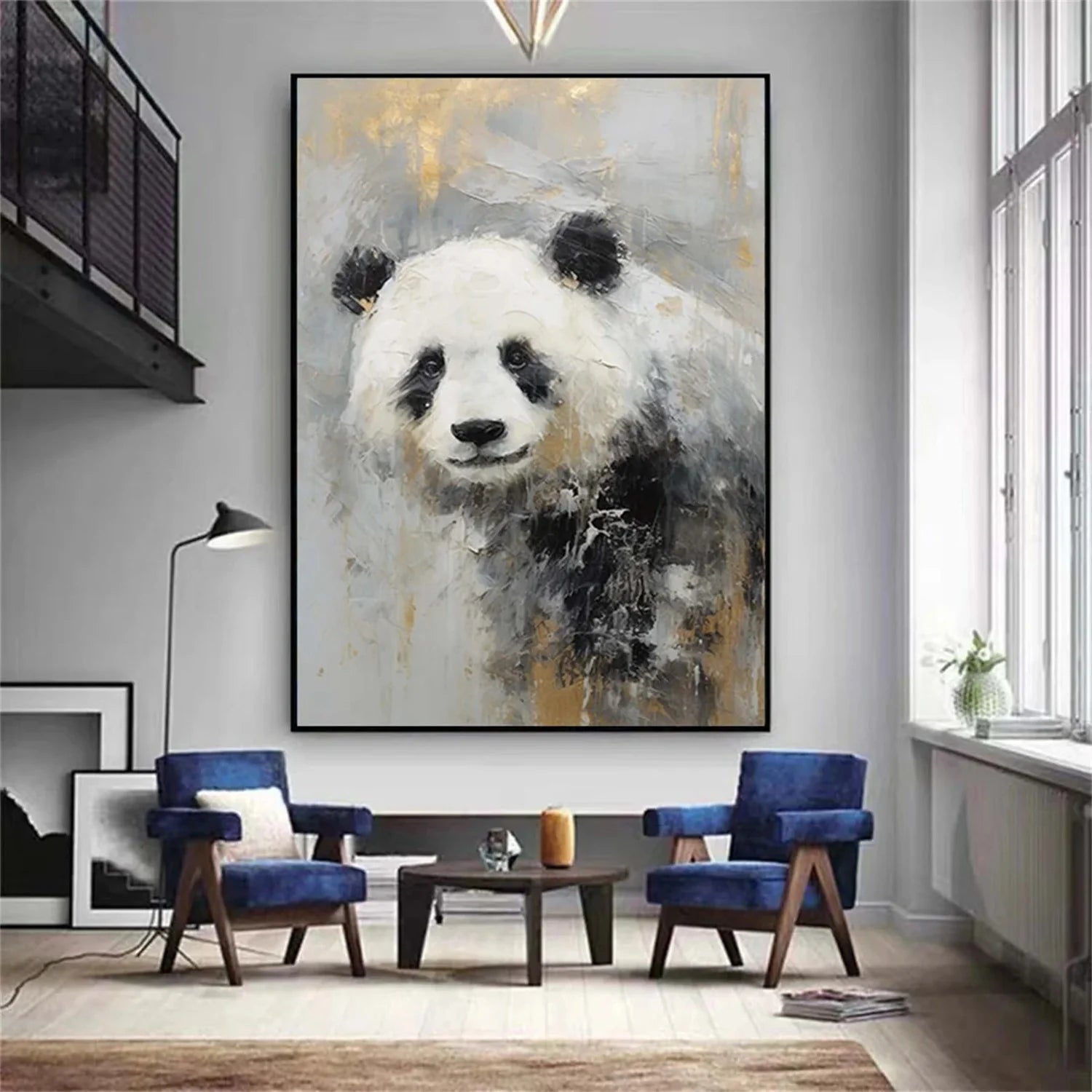 Black and White Abstract Animal Wall Art #AM064