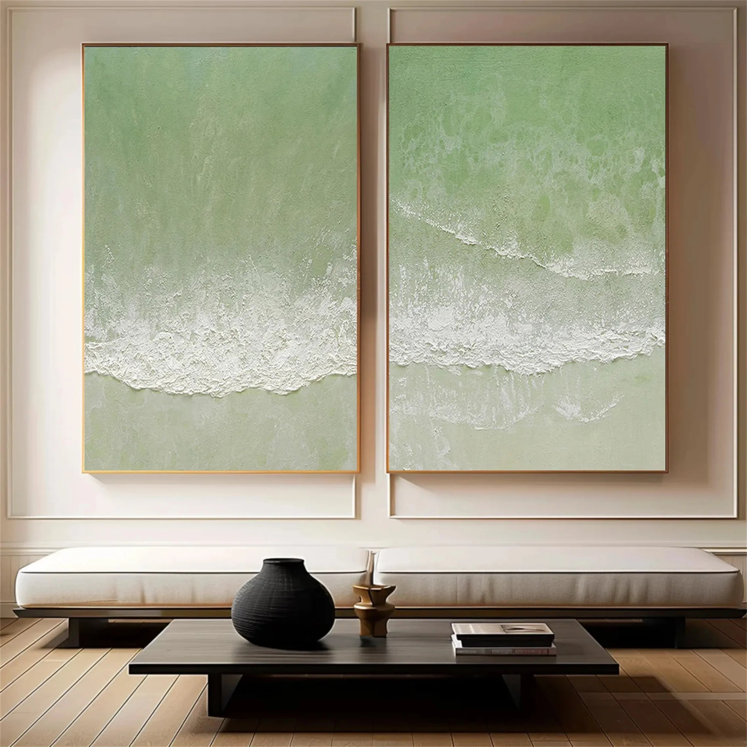 Green Texture Art Set of 2 #GT033