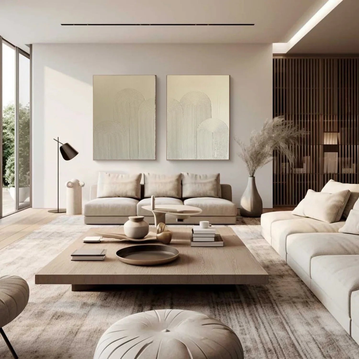 Beige Minimalist Textured Art Set of 2 #MD202