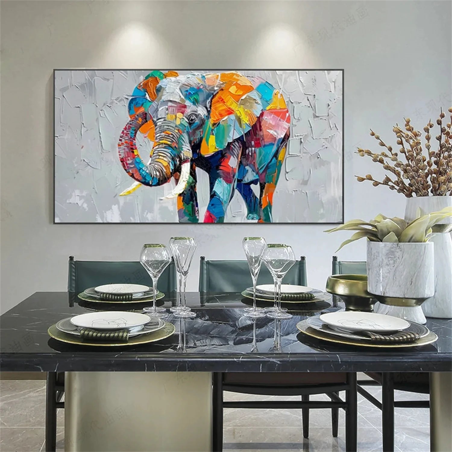 Colorful Abstract Animal Wall Art #AM090