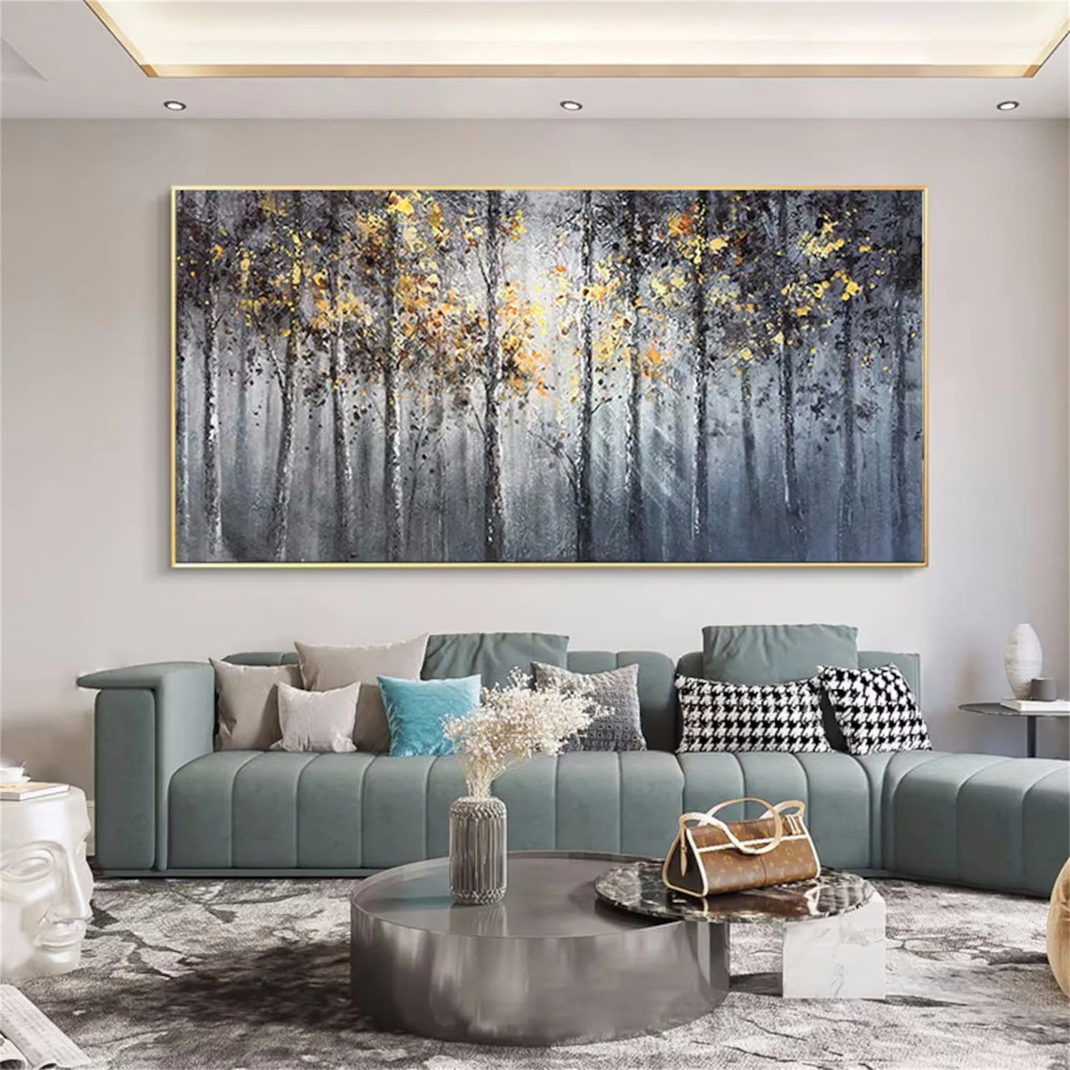 Colorful Flower & Tree Abstract Wall Art #FT049