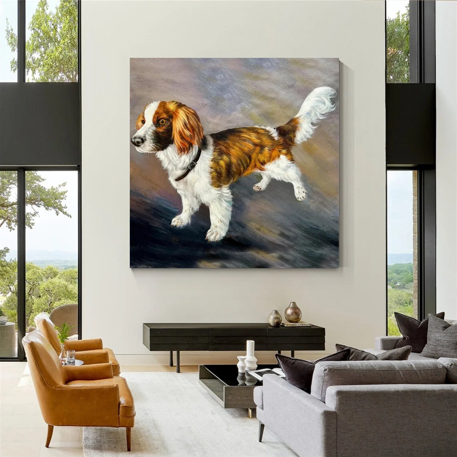 Abstract Animal Dog Wall Art #AM097