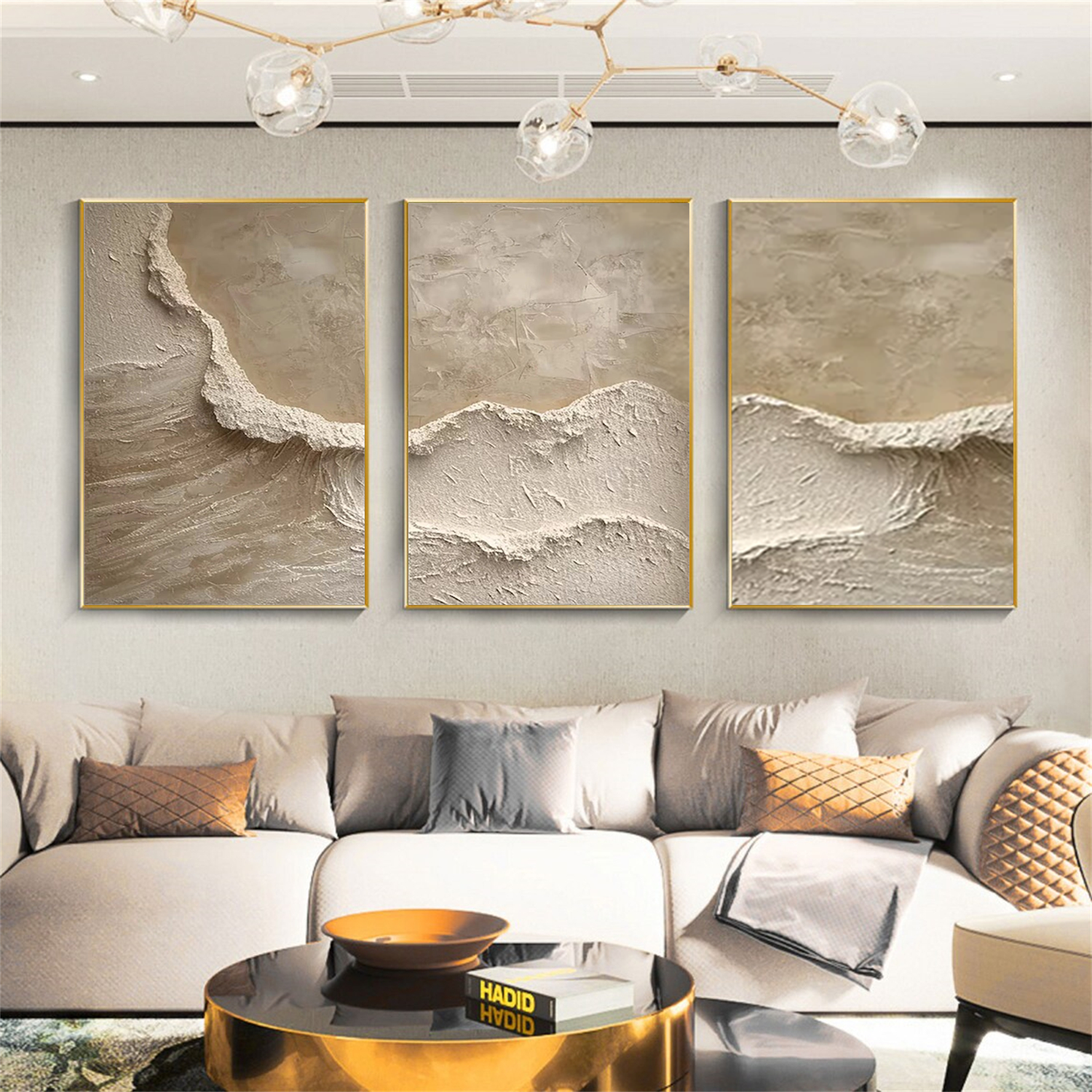 Minimalist Textured_Canvas Art Set of 3 #MD257